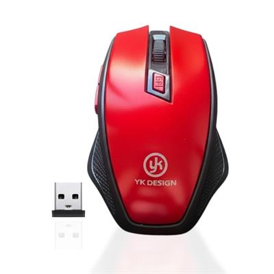 Kırmızı Renkli Baş Parmak Destekli Ergonomik Sessiz Kablosuz Mouse – USB Alıcılı, Ofis ve Oyun İçin Konforlu Bilgisayar Faresi MS6300 (3936)
