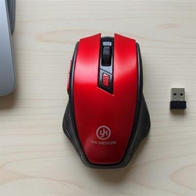Kırmızı Renkli Baş Parmak Destekli Ergonomik Sessiz Kablosuz Mouse – USB Alıcılı, Ofis ve Oyun İçin Konforlu Bilgisayar Faresi MS6300 (3936)