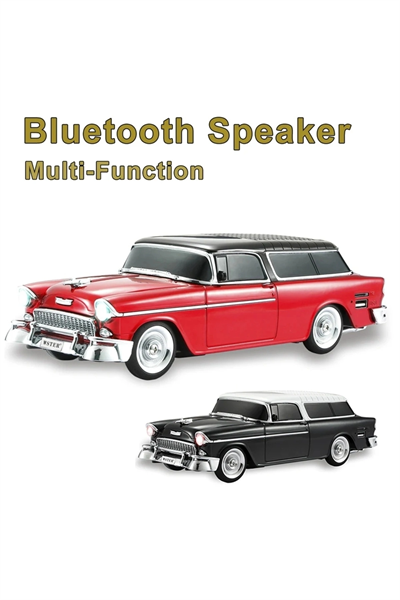 Kırmızı bluetooth hoparlör 10 watt FM radyo SD kart USB destekli nostaljik araba tasarım