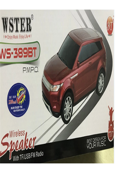 Kırmızı bluetooth hoparlör mp3 çalar fm radyo sd kart usb aux çoklu bağlantı 5 saat dinleme