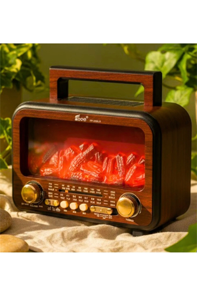 Kırmızı bluetoothlu şömine tipi nostaljik radyo FM radyo USB MP3 player şarjlı hoparlör