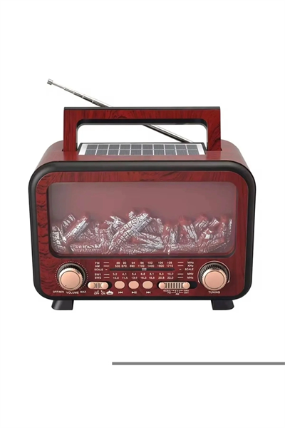 Kırmızı bluetoothlu şömine tipi nostaljik radyo FM radyo USB MP3 player şarjlı hoparlör