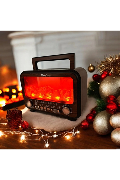Kırmızı bluetoothlu şömine tipi nostaljik radyo FM radyo USB MP3 player şarjlı hoparlör