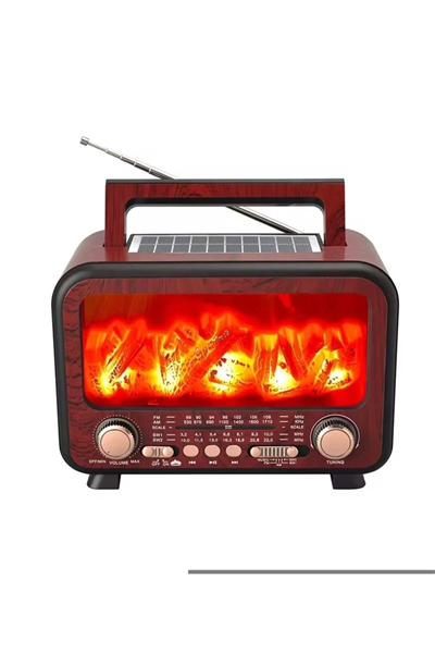 Kırmızı bluetoothlu şömine tipi nostaljik radyo FM radyo USB MP3 player şarjlı hoparlör