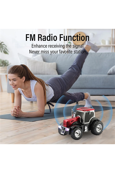 Kırmızı şarjlı nostaljik traktör araba bluetooth hoparlör FM radyo SD kart USB AUX 2 yıl garantili