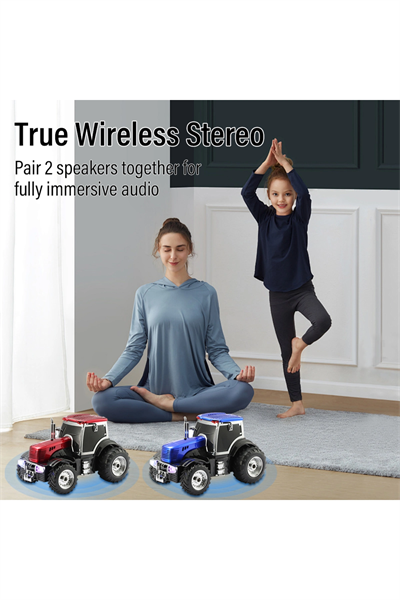 Kırmızı şarjlı nostaljik traktör araba bluetooth hoparlör FM radyo SD kart USB AUX 2 yıl garantili