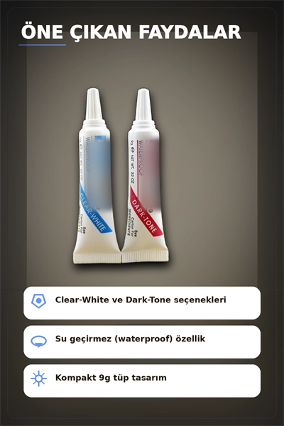 Kirpik Yapistirici Beyaz Ve Siyah Ikili Set - 2 Adet, Takma Kirpik Yapistiricisi BX-313427