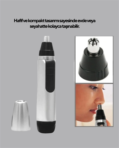 Kişisel Burun ve Kulak Tıraş Makinesi 3D Kavisli Bıçak ve Kompakt Tasarım