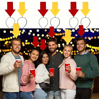 Kişiselleştirilebilir Ok İşaretli Mesaj Tacı (2’li Set Sarı-kırmızı)