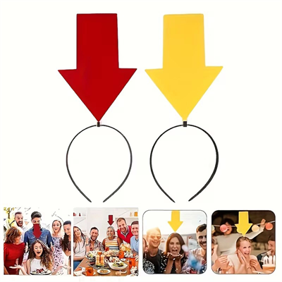 Kişiselleştirilebilir Ok İşaretli Mesaj Tacı (2’li Set Sarı-Kırmızı)
