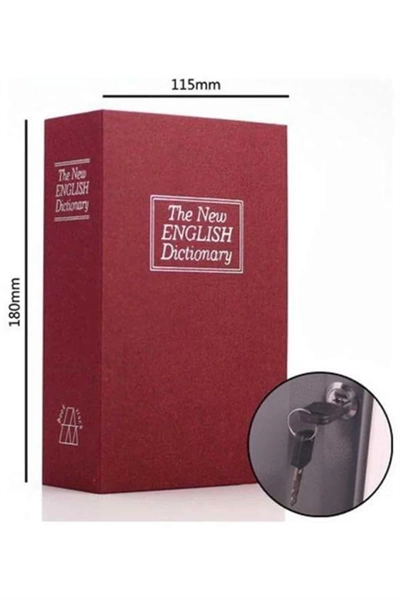 Kitap Görünümlü Gizli Kasa Büyük Boy Anahtarlı Kilitli Para Kasası