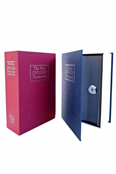 Kitap Görünümlü Gizli Kasa Büyük Boy Anahtarlı Kilitli Para Kasası