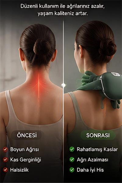 Kızılötesi Isıtmalı Avuç İçi Boyun Omuz Sırt Masaj Aleti Şarjlı 3D Yoğurma Etkili