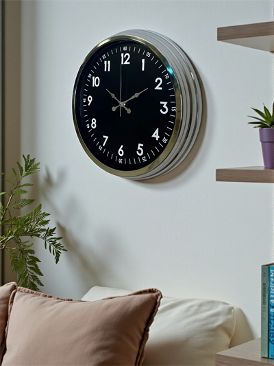 Klasik 40 Cm Krom Şık Metal Duvar Saati
