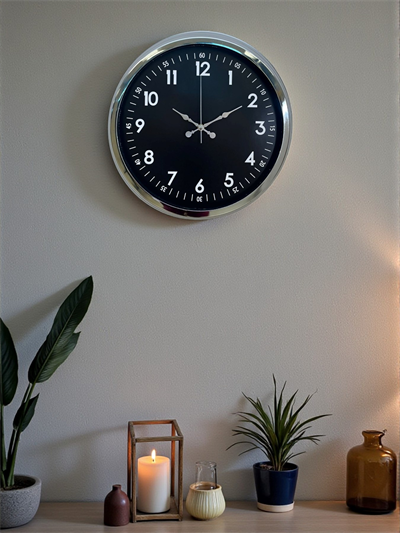 Klasik 40 Cm Krom Şık Metal Duvar Saati