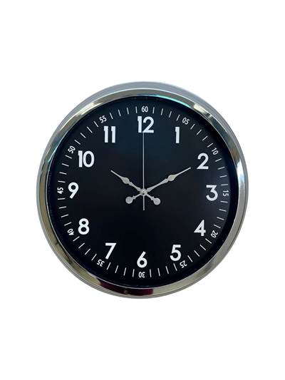 Klasik 40 Cm Krom Şık Metal Duvar Saati