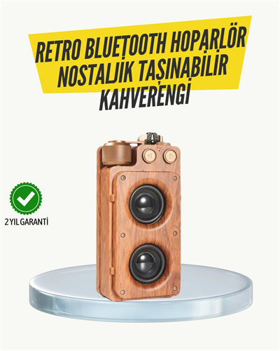 Klasik Görünümlü Bluetooth Hoparlör 360 Derece Stereo ve FM Radyo