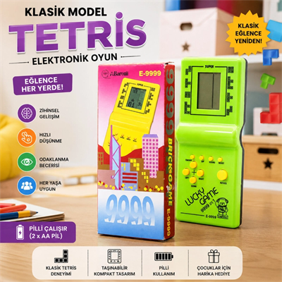 Klasik Model Tetris - Pilli - Elektronik Oyuncak