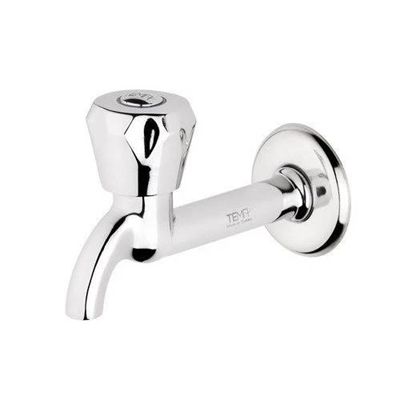 Klasik Musluk Uzun Başlık Kırmızı Sıcak Su Topbaş Topaç Koç Başlık Duvardan Tek Giriş Aynasız