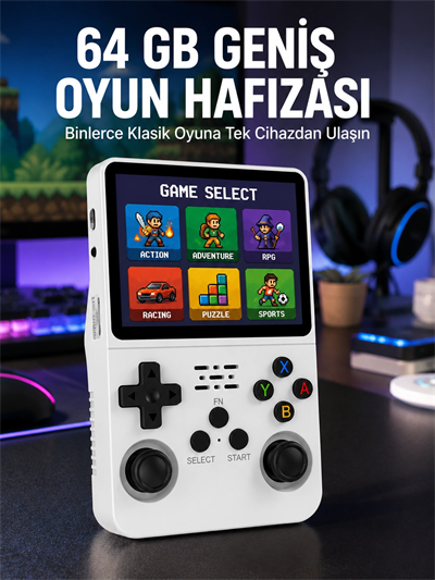 Klasik Oyun Konsolu 64 Bit İşlemci ve Çift Kart Girişi Özellikli Yeni Nesil
