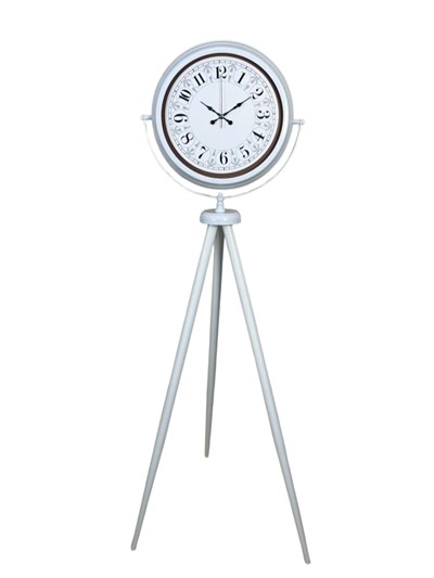 Klasik Rakamlı Beyaz Tripod Ayaklı Saat