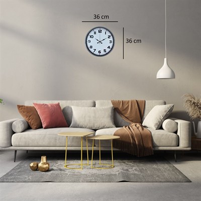 Klasik Tasarım Gri 36 Cm Duvar Saati