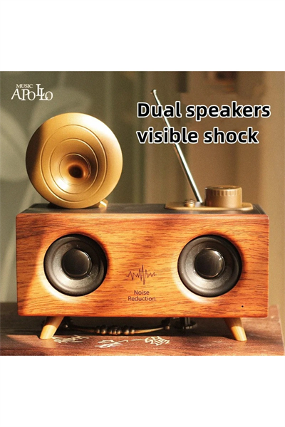 Klasik Tasarımlı Bluetooth Hoparlör ve Nostaljik Radyo, Kahverengi Renk Seçeneği