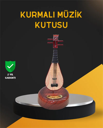 Klasik Ud Figürlü Melodili Müzik Kutusu Şık Hediyelik