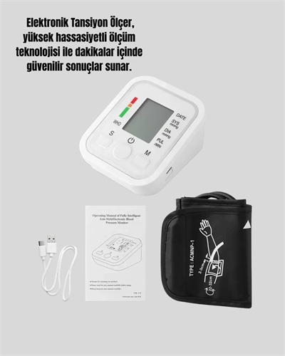 Kol Tipi LCD Ekranlı Elektronik Tansiyon Monitörü