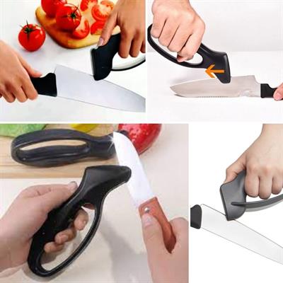 Kolay Tutuş Saplı Paslanmaz Çelik Manuel Bıçak Bileme Aleti (3936)