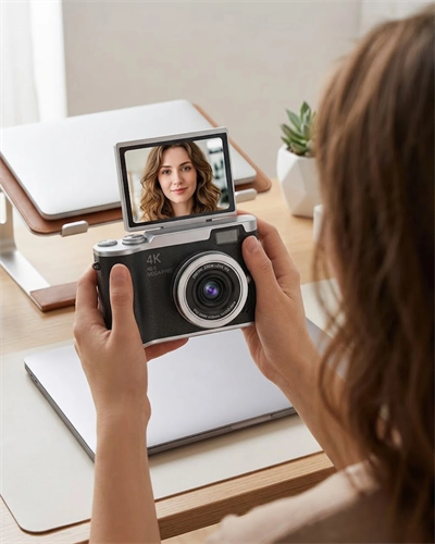 Kompakt 4K Dijital Kamera 48 MP Sensör 8X Zoom Flip Ekran Vlog ve Selfie Uyumlu
