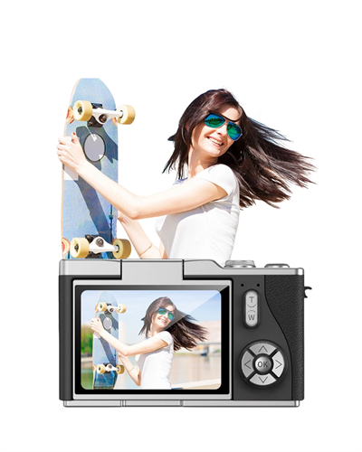 Kompakt 4K Dijital Kamera 48 MP Sensör 8X Zoom Flip Ekran Vlog ve Selfie Uyumlu