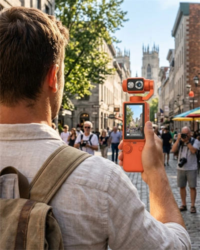 Kompakt 4K Gimbal Kamera 180 Derece Döner Başlık Stabil Video ve Vlog Uyumlu