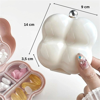 Kompakt Çiçek Model İlaç kutusu – 7 Bölmeli Günlük Ve Seyahat Tipi Mini Hap düzenleyici Bx40