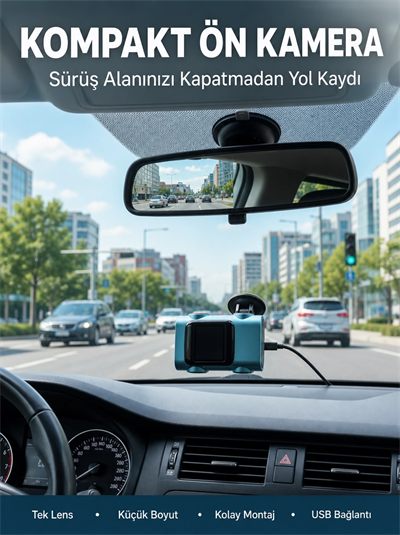 Kompakt Dash Kamera USB Şarj TF Kart Destekli Yeni Nesil