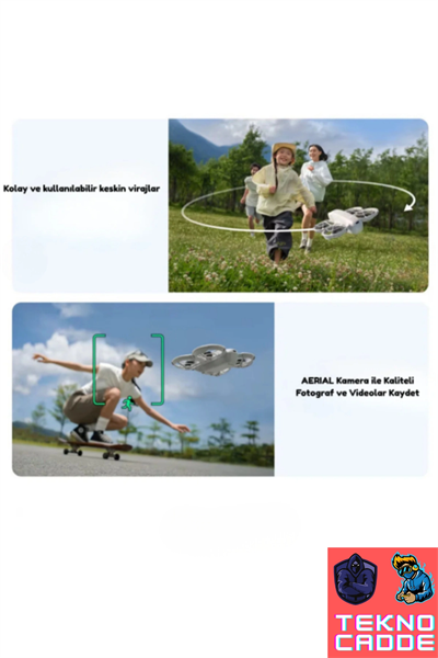 Kompakt Kumandalı Drone, 50 Metre Uçuş Mesafesi ve 480P Kamera Özelliği ile Gri Renk Seçeneği