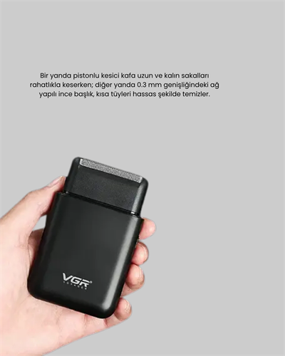 Kompakt Şarjlı Tıraş Makinesi Çift Yönlü Bıçaklı 45 Dakika Kullanım Süreli