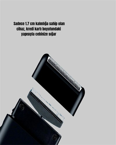 Kompakt Şarjlı Tıraş Makinesi Çift Yönlü Bıçaklı 45 Dakika Kullanım Süreli