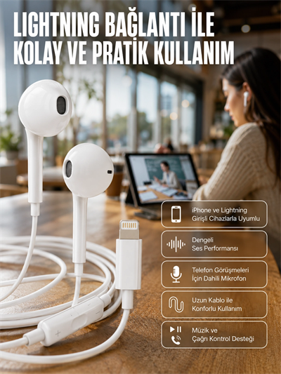 Konforlu Ergonomik Kare Tasarımlı Müzik ve Çağrı Kulaklığı Yeni Nesil