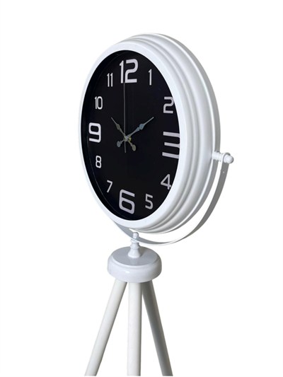 Kontrast Tasarım Beyaz Tripod Ayaklı Saat