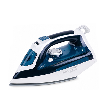 Koyu Mavi - Beyaz Buharlı Ütü Seramik Taban - 360° Hareketli Kablo - Buhar Ayarlama 2100w Steamplus-1716 Bx40