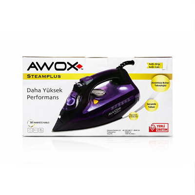 Koyu Mavi - Beyaz Buharlı Ütü Seramik Taban - 360° Hareketli Kablo - Buhar Ayarlama 2100w Steamplus-1716 Bx40