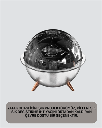 Kozmik Işık Efektli Projeksiyonlu Nemlendirici Gece Işığı