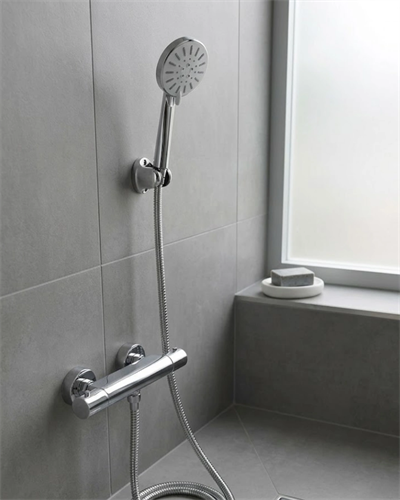 Krem Duş Başlığı Seti 4 Kademeli El Duşu Spiral Hortumlu Banyo Seti