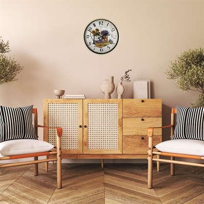 Krem Sunflower & Lavender 36 Cm Duvar Saati