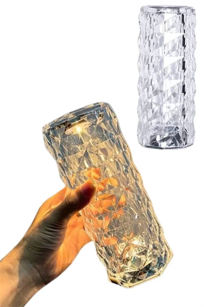 Kristal Lamba Masa Lambası Şarjlı Masa Lambası Dokunmatik Sensör Usb Şarjlı