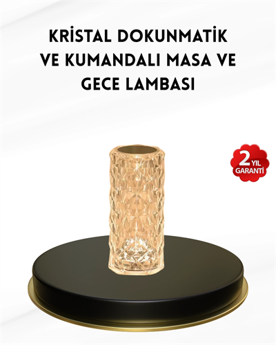 Kristal Tasarımlı RGB LED Gece Lambası – Kumandalı, Renk Değiştiren Dekoratif Işık