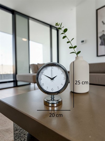 Krom 25 x 20 Cm Metal Standart Masa Saati