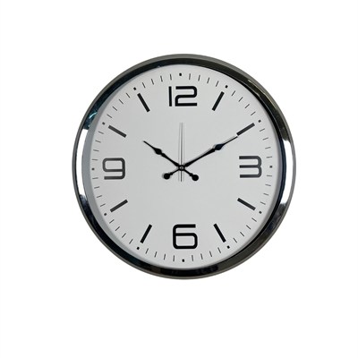 Krom 52 Cm Metal Modern Tasarım Duvar Saati