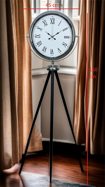 Krom Asalet Tripod Ayaklı Saat